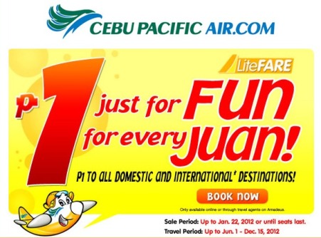 Cebu Pacific 1 Peso Promo